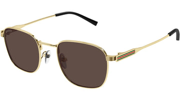 SOLID BROWN LENSES WITH GOLD FRAME