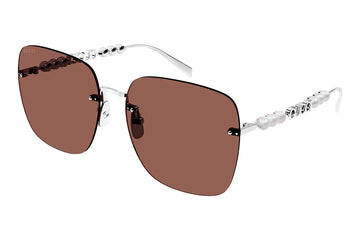 SOLID RED LENSES WITH SLIVER FRAME