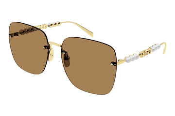 SOLID BROWN LENSES WITH GOLD FRAME