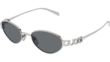 SOLID GRAY LENSES WITH SHINY SILVER FRAME