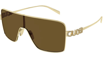 SOLID BROWN LENSES WITH GOLD FRAME