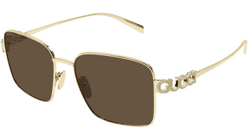 SOLID BROWN LENSES WITH GOLD FRAME