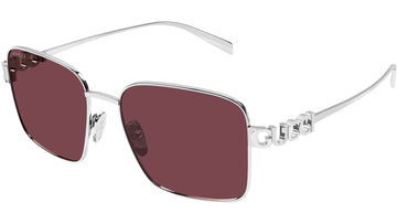 SOLID BURGUNDY LENSES WITH SLIVER FRAME