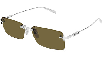 SOLID KHAKI LENSES WITH SLIVER FRAME