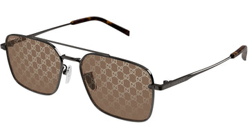 SOLID BROWN MONOGRAM LENSES WITH BLACK FRAME