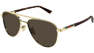 SOLID BROWN LENSES WITH GOLD FRAME