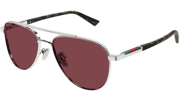 SOLID BURGUNDY LENSES WITH SLIVER FRAME