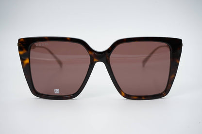 Gucci GG1967S Square Sunglasses in Brown / Havana, angle view