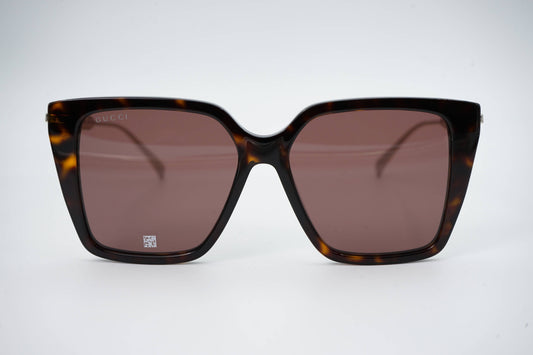 Gucci GG1967S Square Sunglasses in Brown / Havana, angle view