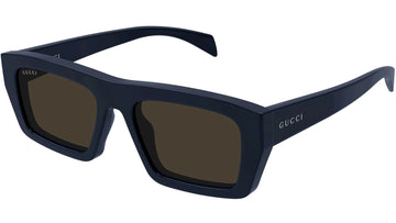 SOLID BROWN LENSES WITH SHINY BLUE GRAY FRAME