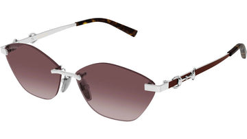 BURGUNDY GRADIENT LENSES WITH SHINY SILVER FRAME