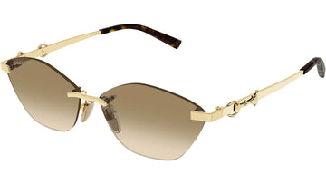 BROWN GRADIENT LENSES WITH SHINY GOLD FRAME