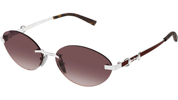 BURGUNDY GRADIENT LENSES WITH SHINY SILVER FRAME