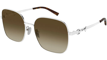 BROWN GRADIENT LENSES WITH SHINY SILVER FRAME