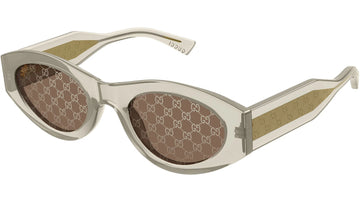 SOLID BROWN WITH MONOGRAM MIRROR LENSES WITH TRANSPARENT YELLOW FRAME