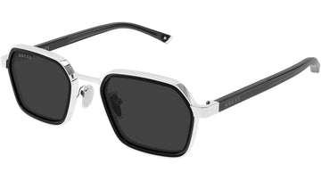 SOLID GRAY LENSES WITH SHINY SILVER FRAME