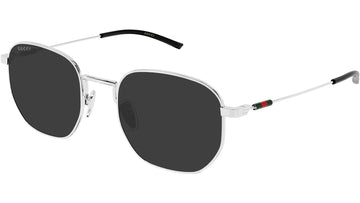 SOLID GRAY LENSES WITH SHINY SLIVER FRAME