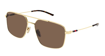 SOLID BROWN LENSES WITH GOLD FRAME
