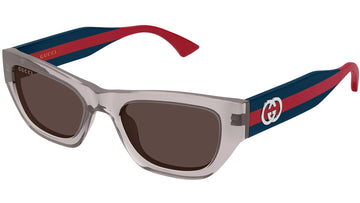 SOLID BROWN LENSES WITH SHINY TRANSPARENT TAPUE FRAME