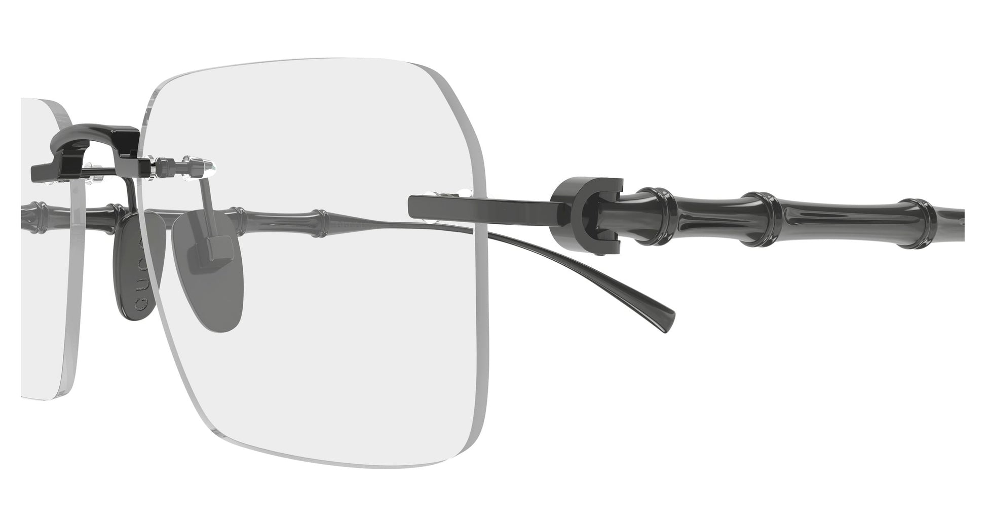 Gucci GG2154O in Clear Lenses With Gunmetal Frame, detail view