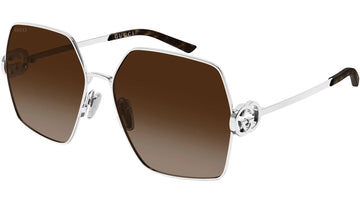 BROWN GRADIENT LENSES WITH SHINY SILVER FRAME