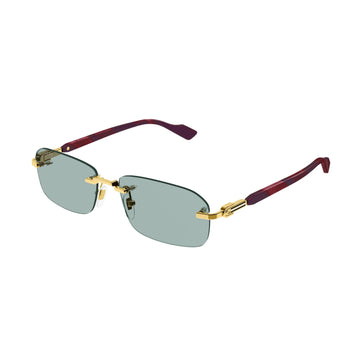 LIGHT BURGUNDY GREEN LENSES WITH GOLD FRAME