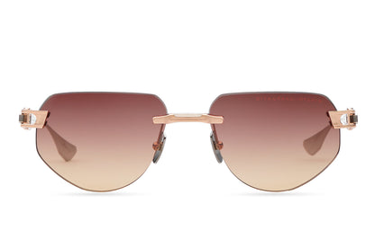 DITA GRAND IMPERYN Geometric Sunglasses in Saturn Sunset Gradient Rose Gold Silver, front view