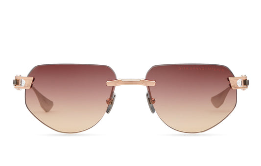 DITA GRAND IMPERYN Geometric Sunglasses in Saturn Sunset Gradient Rose Gold Silver, front view