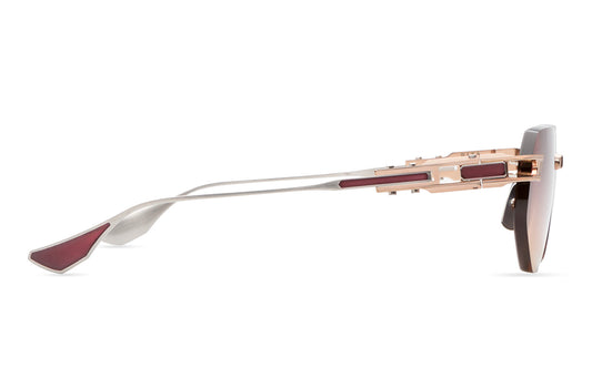 DITA GRAND IMPERYN Geometric Sunglasses in Saturn Sunset Gradient Rose Gold Silver, side view