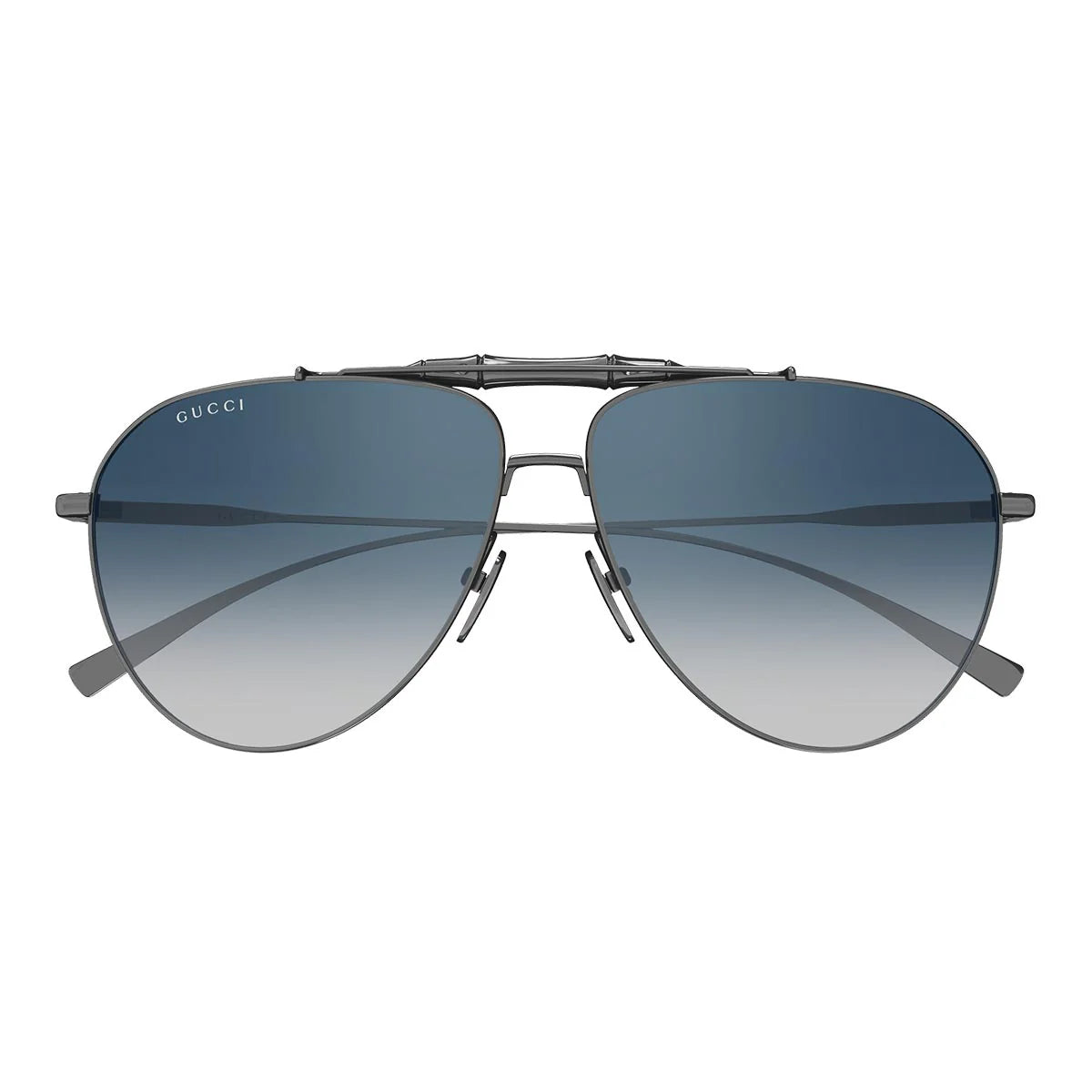 Gucci GG2064S Pilot Sunglasses in Blue/Ruthenium, angle view