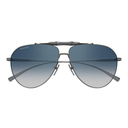 Gucci GG2064S Pilot Sunglasses in Blue/Ruthenium, angle view