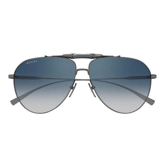 Gucci GG2064S Pilot Sunglasses in Blue/Ruthenium, angle view