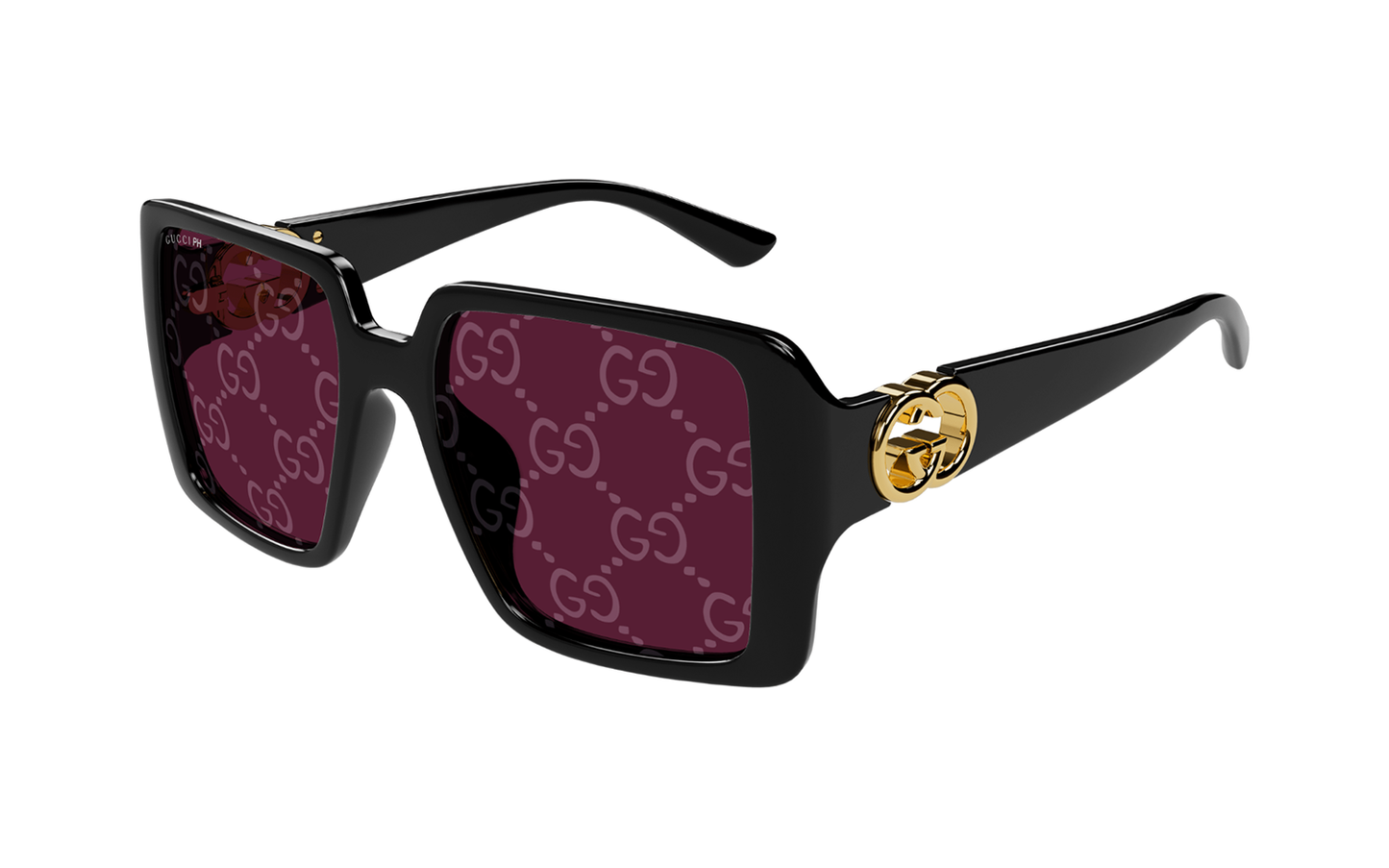 Gucci GG1692S Square Sunglasses in Pink / Black, side view