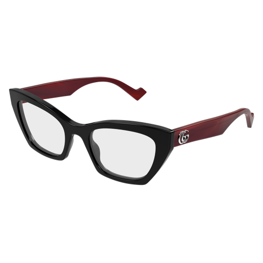 Gucci GG1334O Cat Eye Eyeglasses in Clear Black Red, front view