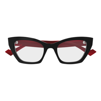 Gucci GG1334O Cat Eye Eyeglasses in Clear Black Red, side view