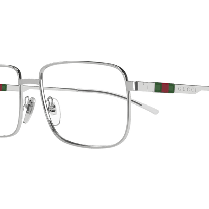 Gucci GG1678O Rectangle Eyeglasses in Clear Silver, angle view