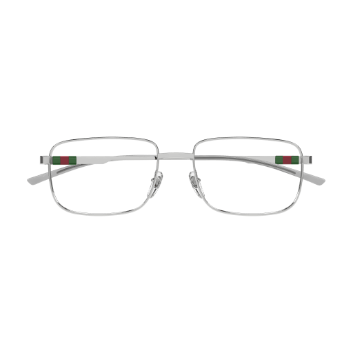 Gucci GG1678O Rectangle Eyeglasses in Clear Silver, side view