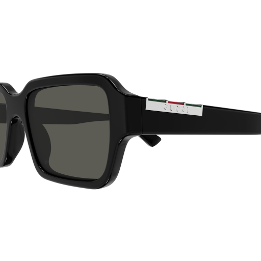 Gucci GG1887S Rectangle Sunglasses in Grey/Black, angle view