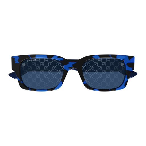 Gucci GG2084S Square Sunglasses in Blue/Havana, angle view