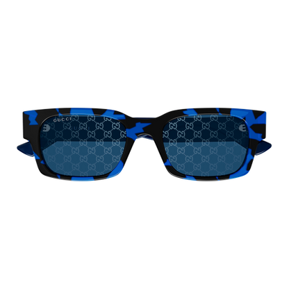 Gucci GG2084S Square Sunglasses in Blue/Havana, angle view