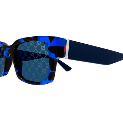 Gucci GG2084S Square Sunglasses in Blue/Havana, side view