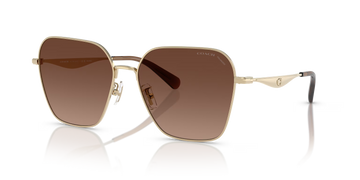 BROWN GRADIENT POLARIZED LENSES WITH SHINY LIGHT GOLD FRAME