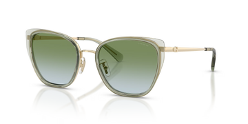 GREEN BLUE GRADIENT LENSES WITH LIGHT GOLD FRAME
