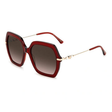 BROWN GRADIENT LENSES WITH BURGUNDY FRAME
