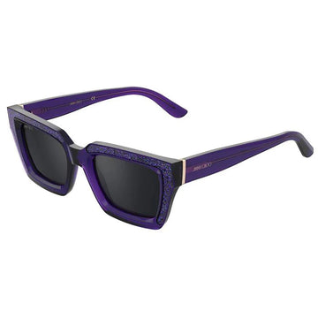 SILVER MIRROR LENSES WITH TRANSPARENT PARPLE FRAME