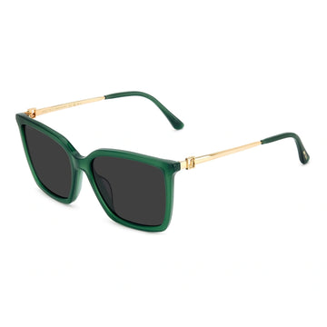 SOLID GRAY LENSES WITH GREEN FRAME