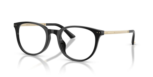 Jimmy Choo JC3055 Oval Eyeglasses in Black, angle view