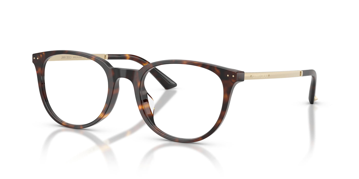 Jimmy Choo JC3055 Oval Eyeglasses in Tortoise, angle view