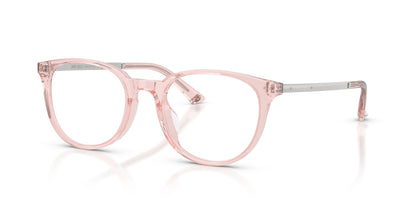 Jimmy Choo JC3055 Oval Eyeglasses in Transparent Pink, angle view