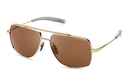 DITA DLS107 POLAR Aviator Sunglasses in Brown Polarized White Gold, angle view